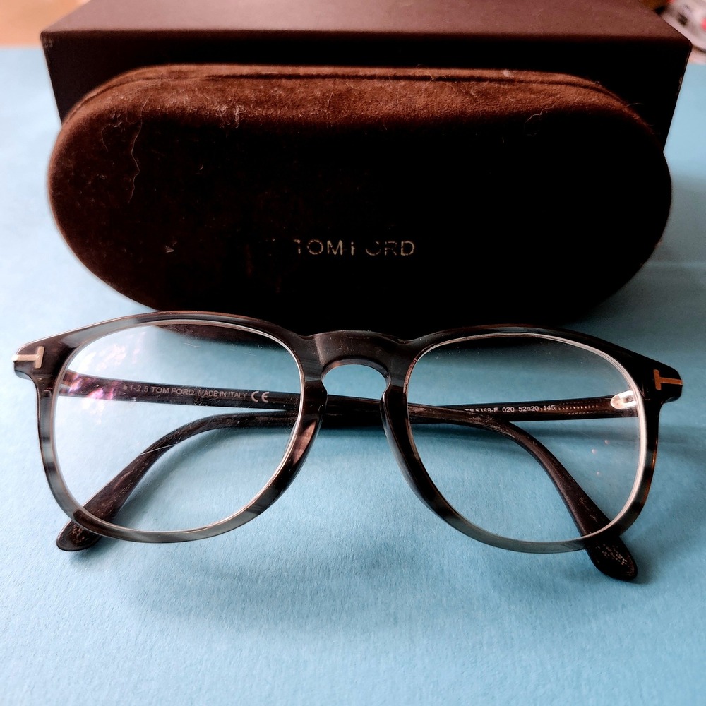 Tom Ford TF5389-F Eyeglasses Frame 020 Clear Grey 52-20 145 Luxury Case